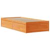 vidaXL Cadre de lit avec t&ecirc;te de lit cire marron 90x200 cm bois de pin