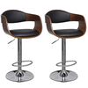 vidaXL Tabourets de bar lot de 2 bois courb&eacute; et similicuir