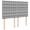vidaXL Sommier &agrave; lattes de lit avec matelas Gris clair 140x190cm Tissu