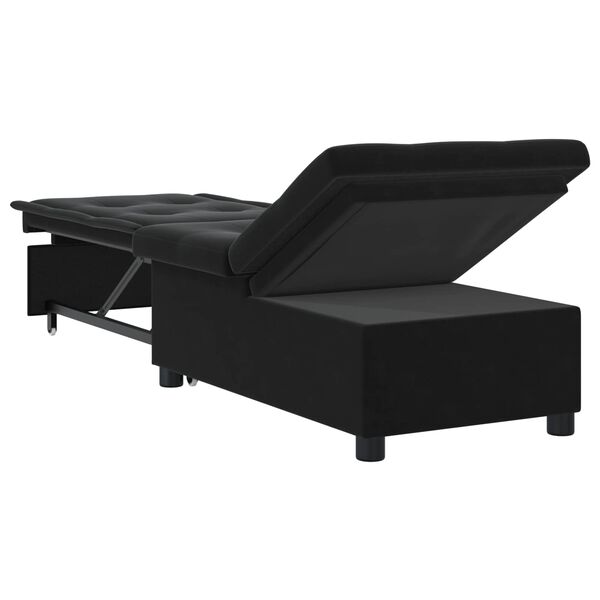 vidaXL Canap&eacute;-Lit Noir 194 x 67 x 82 cm Velours