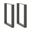 vidaXL Pieds de table &agrave; manger en U 2 pi&egrave;ces Anthracite 70 x (72-73) cm Acier