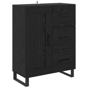 vidaXL Buffet Ch&ecirc;ne noir 69,5 x 34 x 90 cm Bois d'ing&eacute;nierie et fer