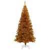 vidaXL Sapin de No&euml;l avec 300 LED avec support Dor&eacute; 180 cm PET