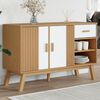 vidaXL Buffet OLDEN blanc et marron 114x43x73,5 cm bois massif de pin