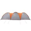 vidaXL Tente familiale &agrave; d&ocirc;me 8 personnes gris et orange imperm&eacute;able