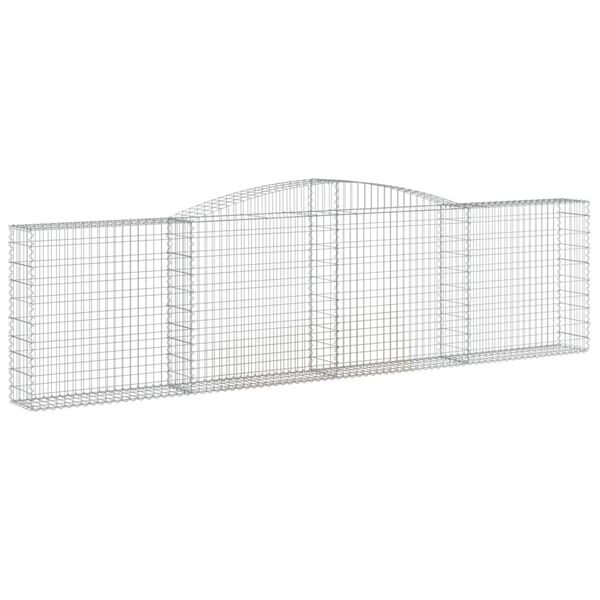 vidaXL Panier de gabions arqu&eacute; 400x30x100/120 cm Fer galvanis&eacute;