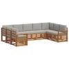 vidaXL Ensemble de canap&eacute;s d'ext&eacute;rieur 9 pc Gris Naturel et Clair