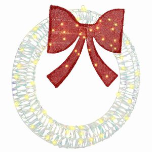 vidaXL Couronne avec 60 LED Blanc chaud 76 x 76 x 8 cm PET