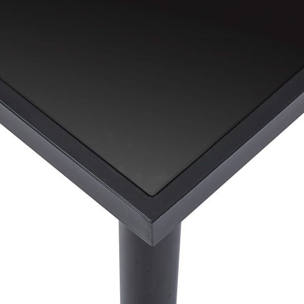 vidaXL Table à manger Noir 140x70x75 cm Verre trempé
