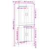 vidaXL Buffet haut Blanc 69,5x34x180 cm Bois d'ing&eacute;nierie