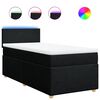 vidaXL Sommier &agrave; lattes de lit avec matelas Noir 90x200 cm Tissu