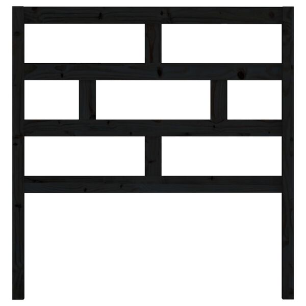 vidaXL T&ecirc;te de lit Noir 106x4x100 cm Bois massif de pin