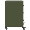vidaXL Table de chevet vert olive 36x39x59 cm acier