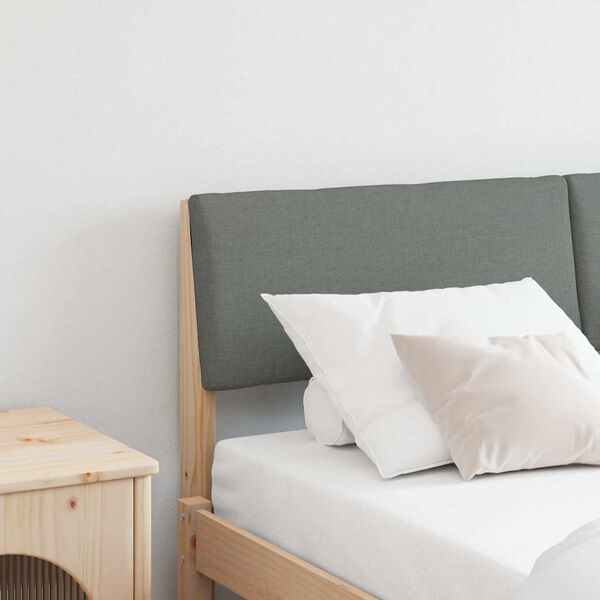 vidaXL T&ecirc;te de lit capitonn&eacute;e Gris fonc&eacute; 140 cm Pin massif