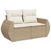 vidaXL Salon de jardin avec coussins 10 pcs beige r&eacute;sine tress&eacute;e