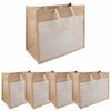 vidaXL Sacs en jute avec poche 5 Naturel et Blanc 42 x 33 x 19 cm