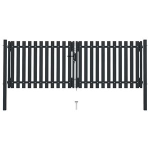 vidaXL Portail double en acier 300 x 75 cm anthracite