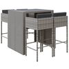 vidaXL Ensemble de bar de jardin 5 pcs avec coussins gris poly rotin
