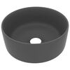 vidaXL Lavabo rond de luxe Gris fonc&eacute; mat 40x15 cm C&eacute;ramique