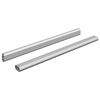 vidaXL Tige de placard 2 pc Argent&eacute; 464 x 15 x 29 mm