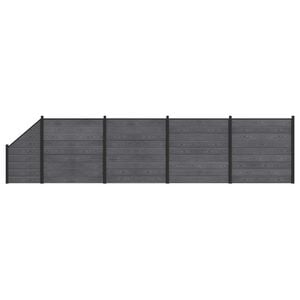 vidaXL Ensemble de Cl&ocirc;ture 5 pc 792 x 186 cm WPC et Aluminium Gris