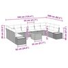vidaXL Ensemble de canapé de jardin 11 pcs Noir et crème Poly rotin