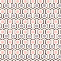 Noordwand Papier peint Good Vibes Hexagon Pattern Rose et violet