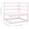 vidaXL Salon de jardin 12 pcs avec coussins Blanc Bois de pin massif