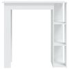 vidaXL Table de bar et &eacute;tag&egrave;re Blanc brillant Bois d'ing&eacute;nierie