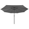 vidaXL Parasol de jardin avec lumières LED et mât en métal anthracite