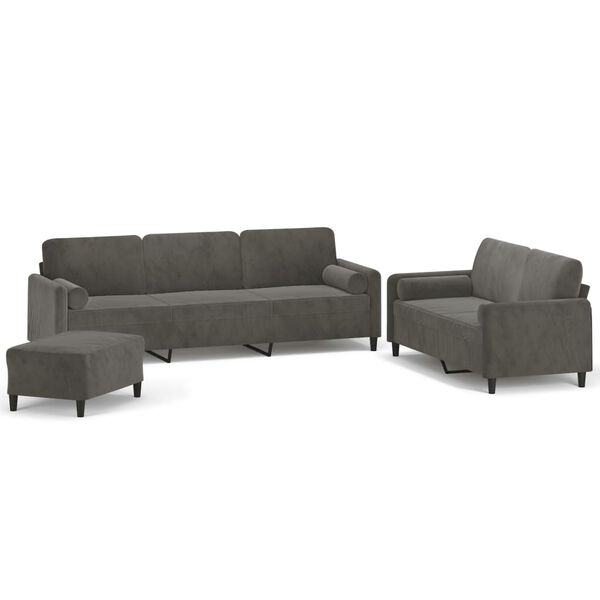 vidaXL Ensemble de canap&eacute;s 3 pcs coussins d&eacute;coratifs et coussins