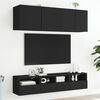 vidaXL Meuble TV mural noir 40x30x30 cm bois d'ing&eacute;nierie