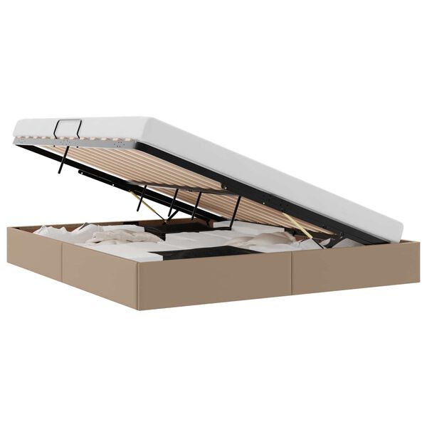 vidaXL Lit de Rangement avec matelas Cappuccino 180 x 200 cm Faux cuir