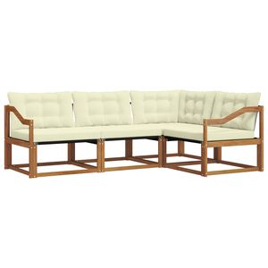 vidaXL Ensemble de canap&eacute;s d'ext&eacute;rieur 4 pc Naturel et Cr&egrave;me