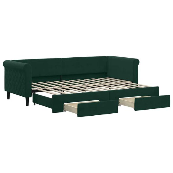 vidaXL Lit de jour avec gigogne et tiroirs sans matelas 80x200 cm