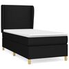 vidaXL Sommier &agrave; lattes de lit avec matelas Noir 90x190 cm Tissu
