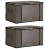 vidaXL Bo&icirc;te de rangement avec fen&ecirc;tre lat&eacute;rale transparente 2 pc Gris