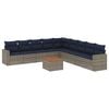 vidaXL Salon de jardin 10 pcs avec coussins gris r&eacute;sine tress&eacute;e