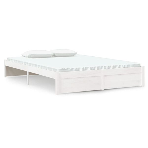 vidaXL Cadre de lit sans matelas blanc bois massif 140x190 cm