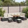 vidaXL Ensemble de canap&eacute; de jardin avec coussin 9 pcs Noir Poly rotin