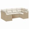 vidaXL Ensemble de canap&eacute; de jardin 6 pc Beige polyrotin