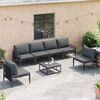 vidaXL Ensemble de canap&eacute; de jardin avec coussin 6 pcs Noir Acier