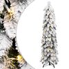 vidaXL Sapin de No&euml;l artificiel pr&eacute;-&eacute;clair&eacute; avec 80 LED/neige floqu&eacute;e