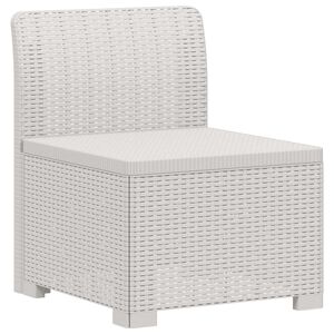 vidaXL Canap&eacute; de jardin 1 place look rotin PP Blanc