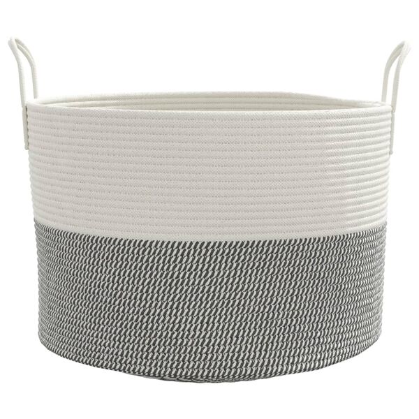 vidaXL Panier de rangement gris et blanc &Oslash;51x33 cm coton