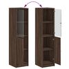 vidaXL Buffet avec porte en verre ch&ecirc;ne marron 35x37x142 cm
