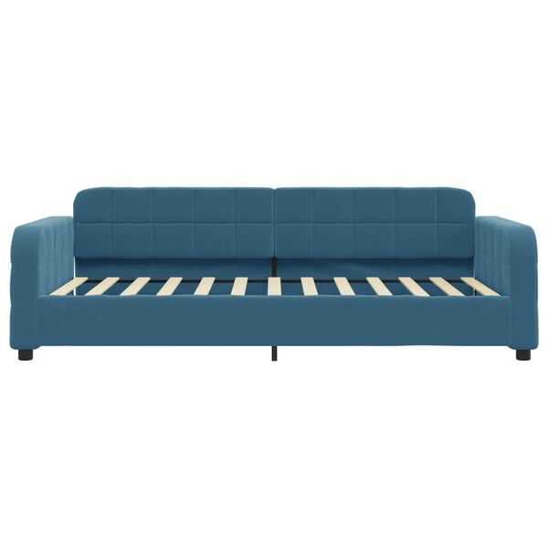 vidaXL Lit de jour avec matelas bleu 90x200 cm velours