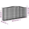 vidaXL Panier de gabions arqu&eacute; 400x50x160/180 cm Fer galvanis&eacute;