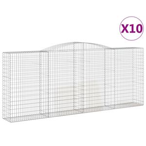 vidaXL Paniers &agrave; gabions arqu&eacute;s 10 pcs 400x50x160/180 cm fer galvanis&eacute;