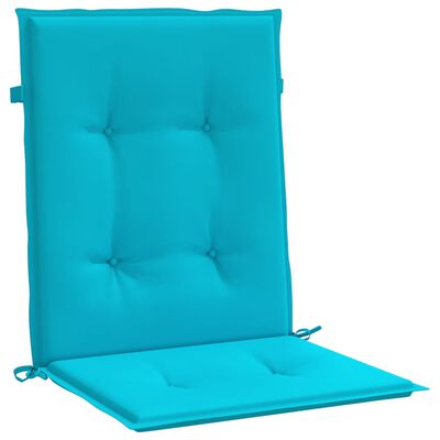 vidaXL Coussins de chaise à dossier bas lot de 4 turquoise tissu